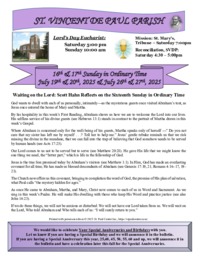 16th & 17th Sunday in Ordinary Time